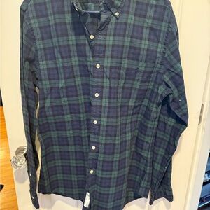 Ralph Lauren Navy and Forest Plaid Shirt